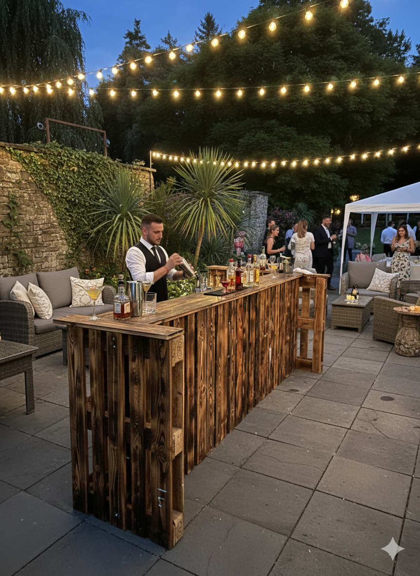 Palettenbar in eleganter Location