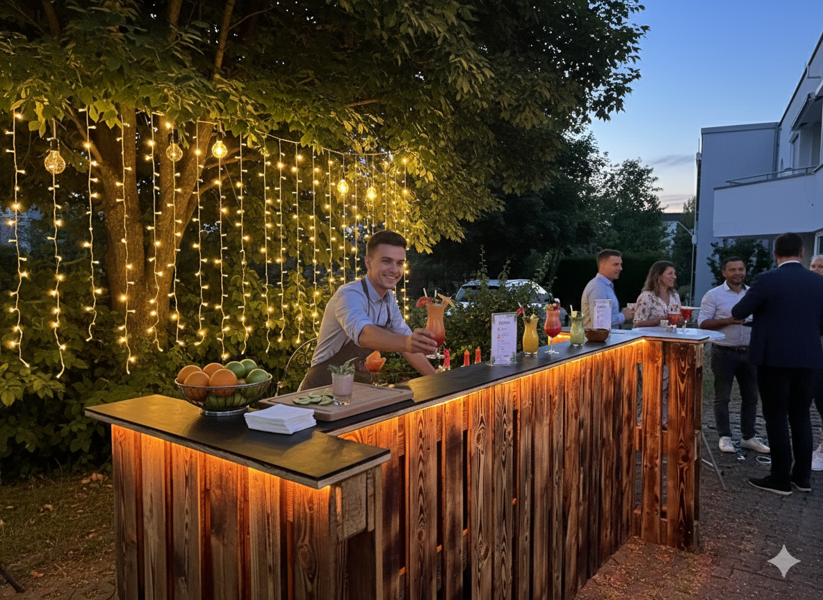 Palettenbar bei Abendveranstaltung