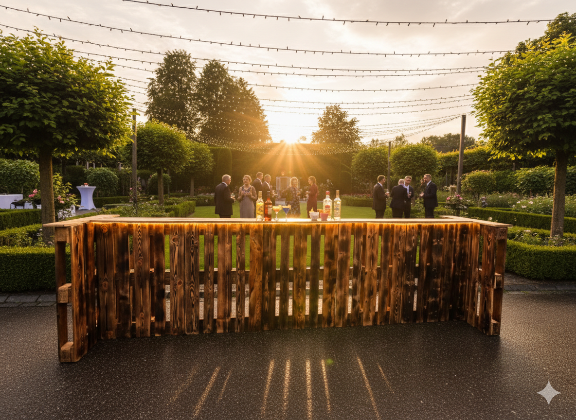 Mobile Cocktailbar mit Barkeeper bei einem Event